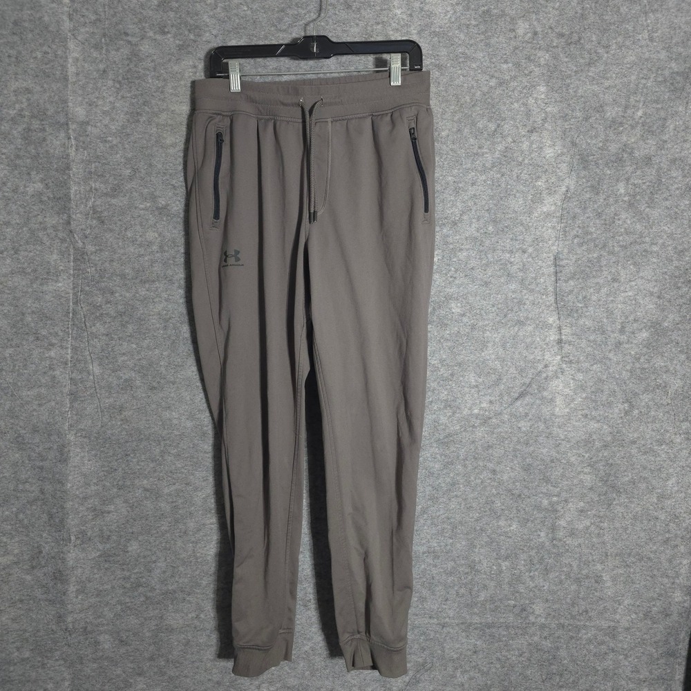 Under Armour Joggers Men Large Grey Loose Fit Zipper Pockets Athletic Sweatpants